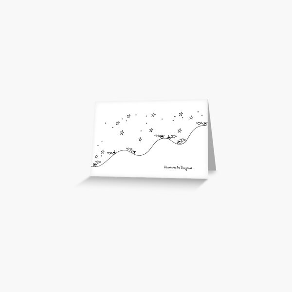 Cows on Starry Hillside at Night Greeting Card