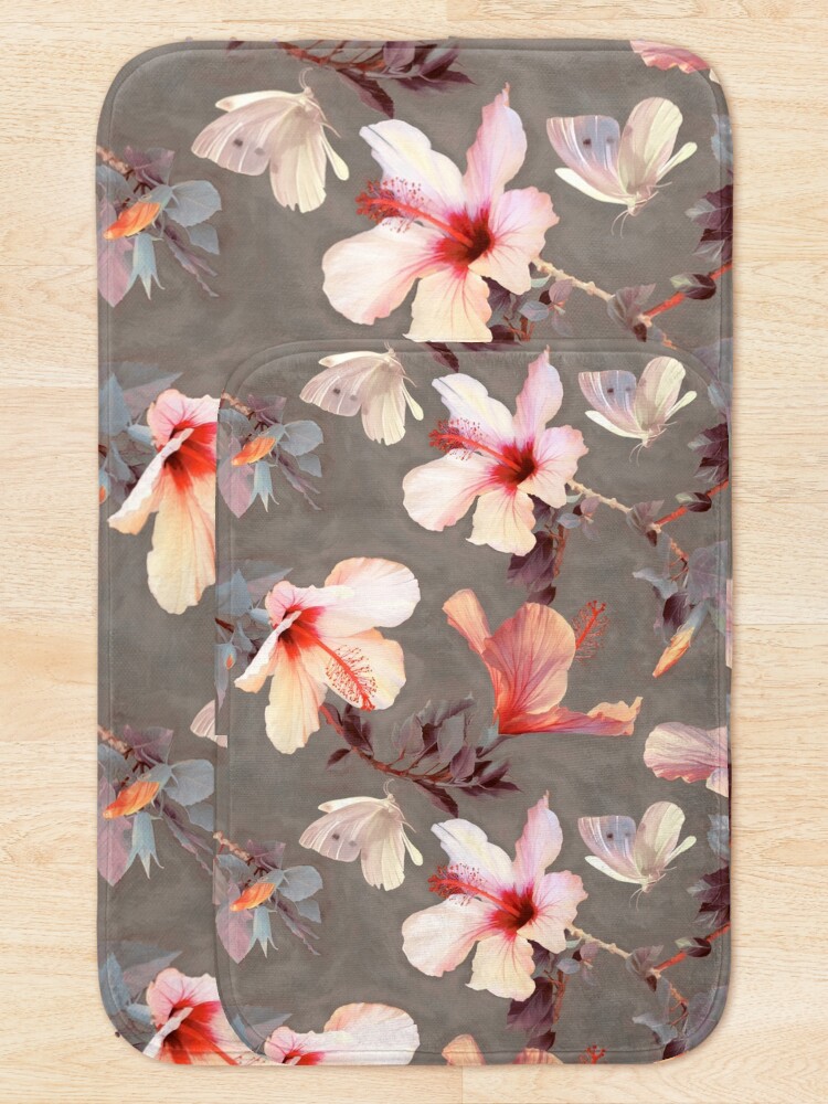 Alternate view of Coral Hibiscus Bath Mat