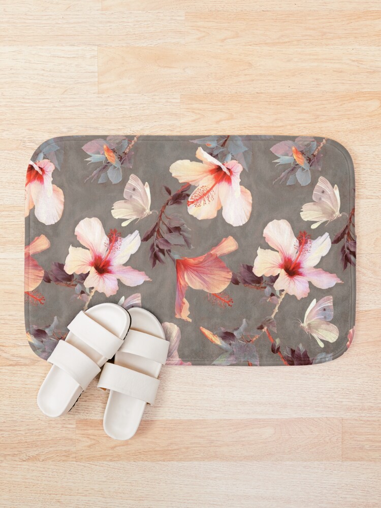 Alternate view of Coral Hibiscus Bath Mat