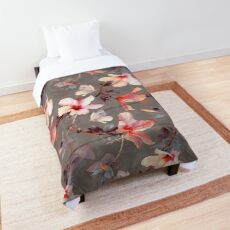 Coral Hibiscus Comforter
