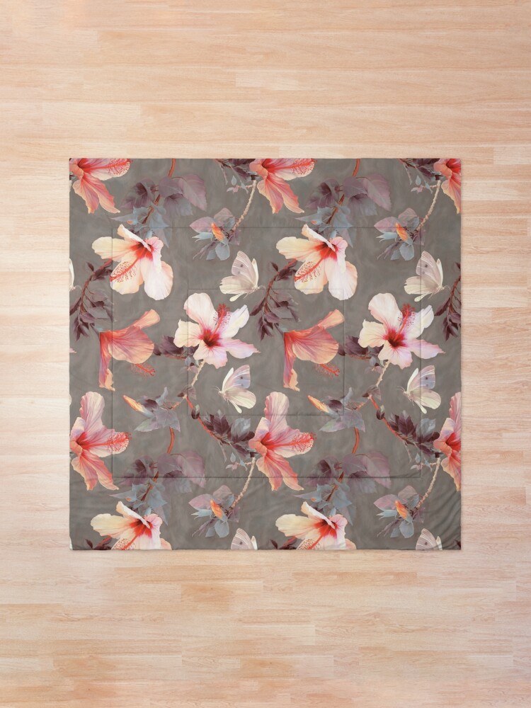 Alternate view of Coral Hibiscus Comforter