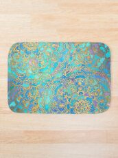 Saphir und Jade Glasmalerei Mandalas Badematte