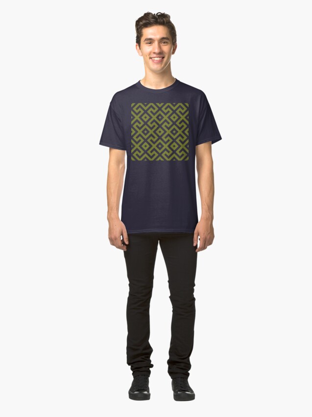 Alternate view of Geometric Pattern: Spider: Olive Classic T-Shirt