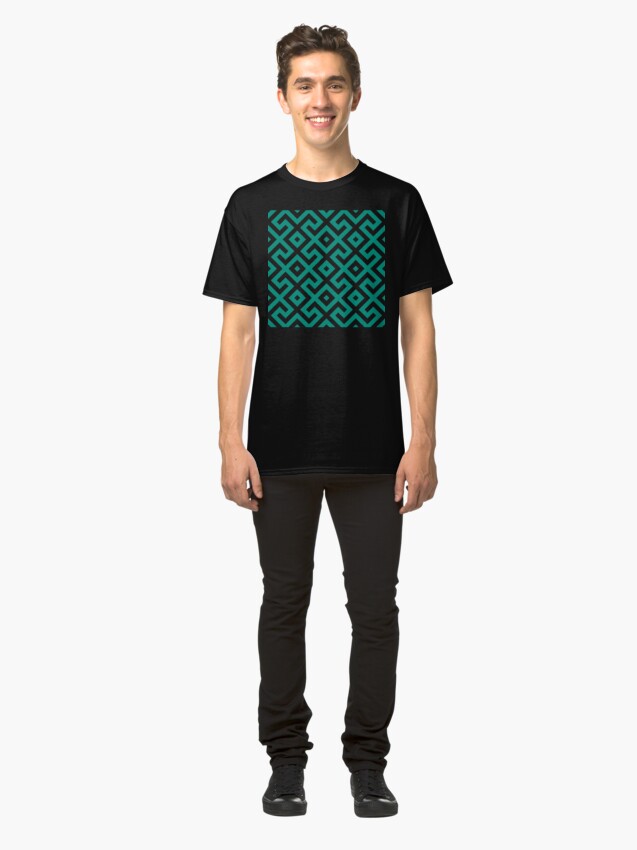Alternate view of Geometric Pattern: Spider: Green Classic T-Shirt
