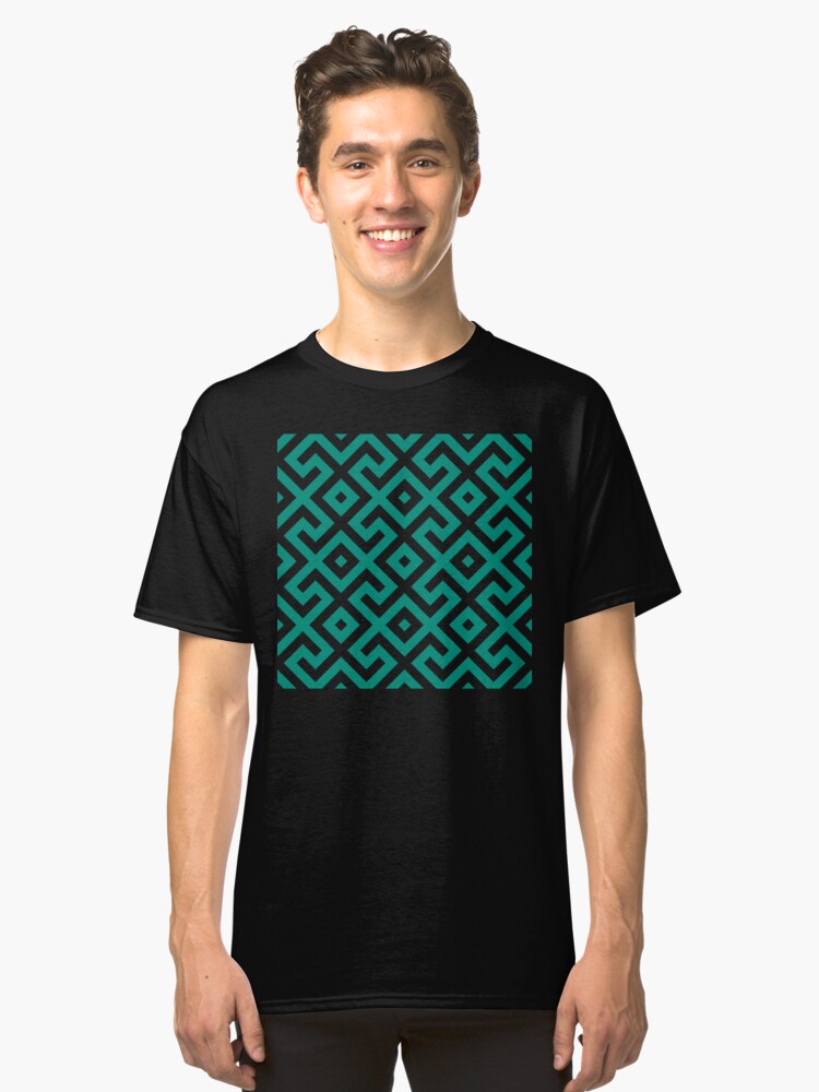 Alternate view of Geometric Pattern: Spider: Green Classic T-Shirt