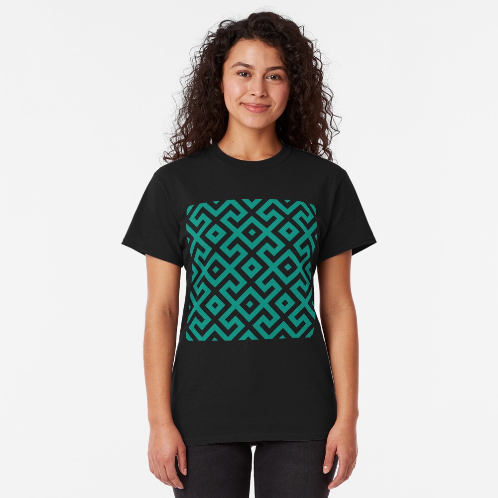 Geometric Pattern: Spider: Green Classic T-Shirt