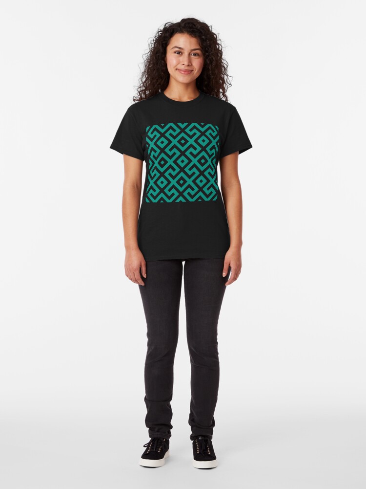 Alternate view of Geometric Pattern: Spider: Green Classic T-Shirt