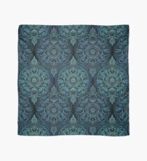 Black, Teal & Aqua Protea Doodle Pattern Scarf
