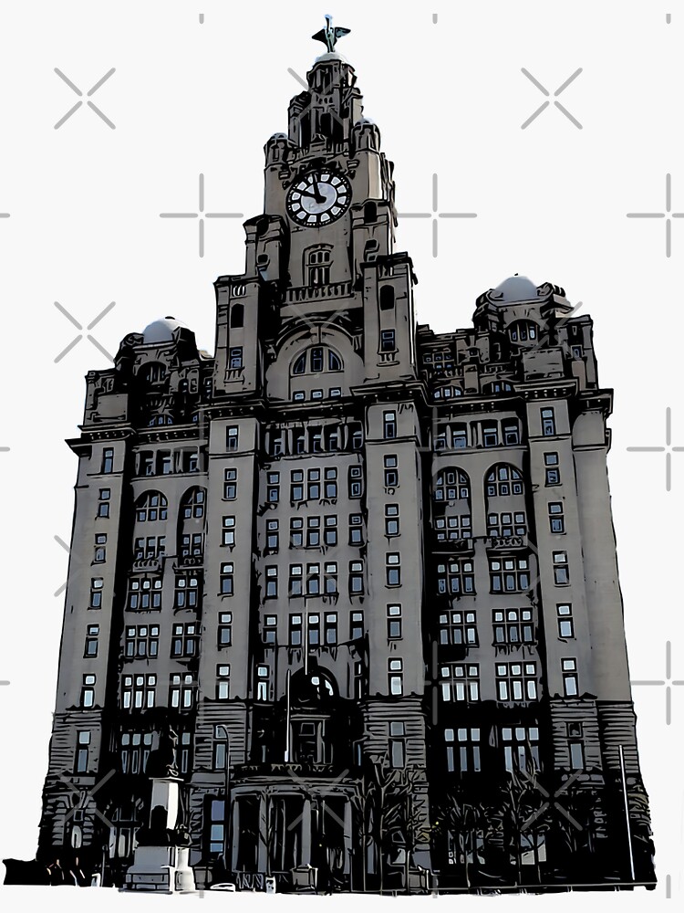 Liverpool Liver Building Colour Vector by tribbledesign