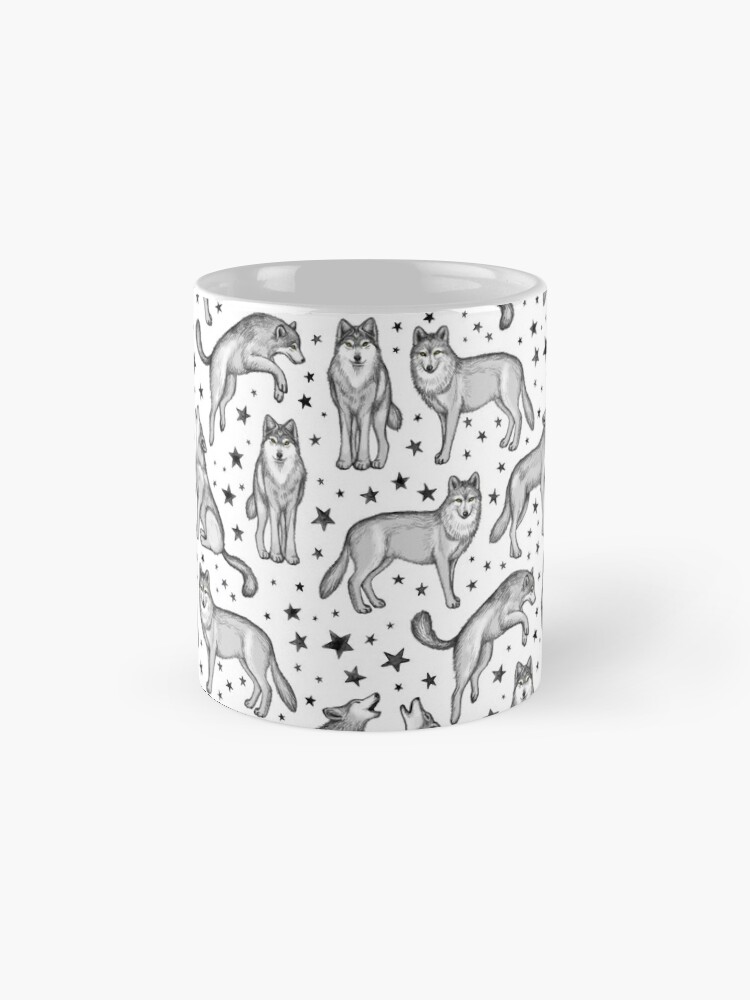 Alternate view of Wolves and Stars on White Coffee Mug