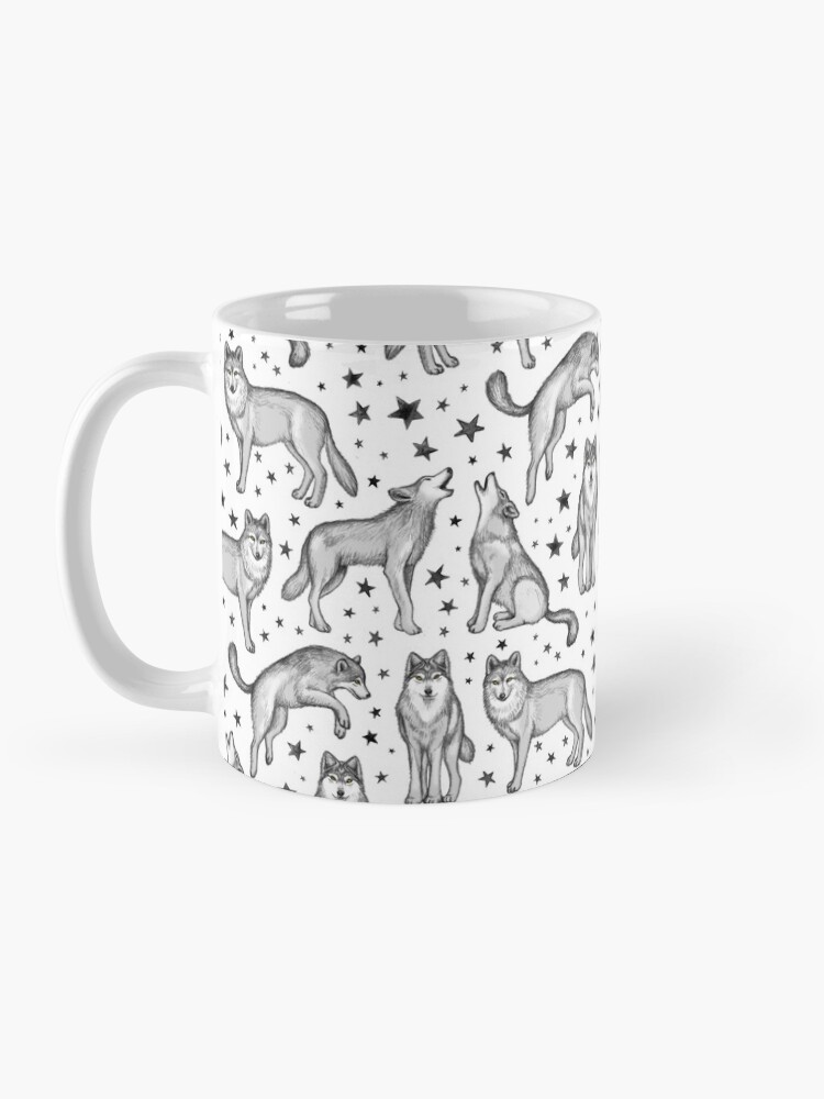 Alternate view of Wolves and Stars on White Coffee Mug
