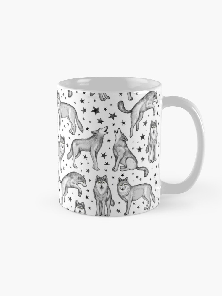 Alternate view of Wolves and Stars on White Coffee Mug