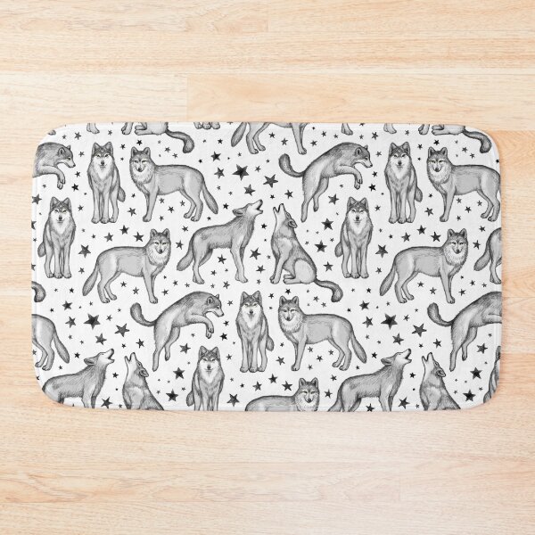 Item preview, Wolves and Stars on White designed and sold by micklyn.