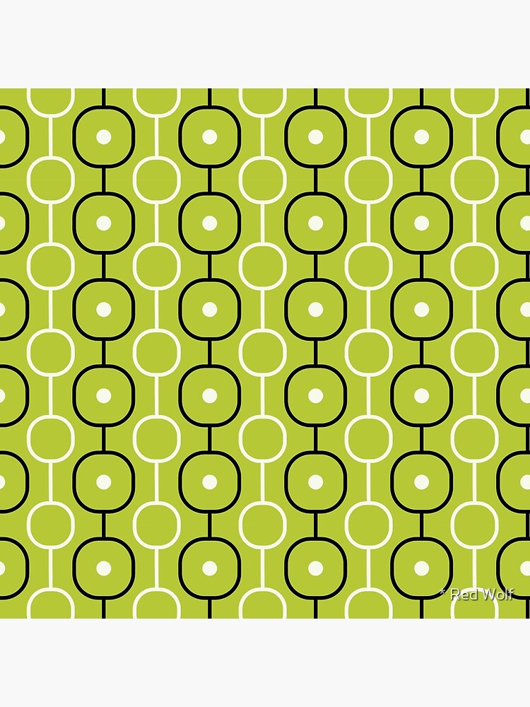 Geometric Pattern: Circle Chain: Lime/Black by redwolfoz