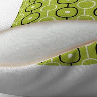 Alternate view of Geometric Pattern: Circle Chain: Lime/Black Throw Pillow