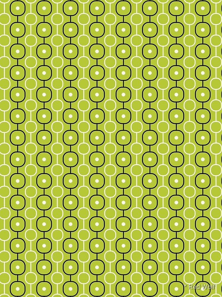 Geometric Pattern: Circle Chain: Lime/Black by redwolfoz