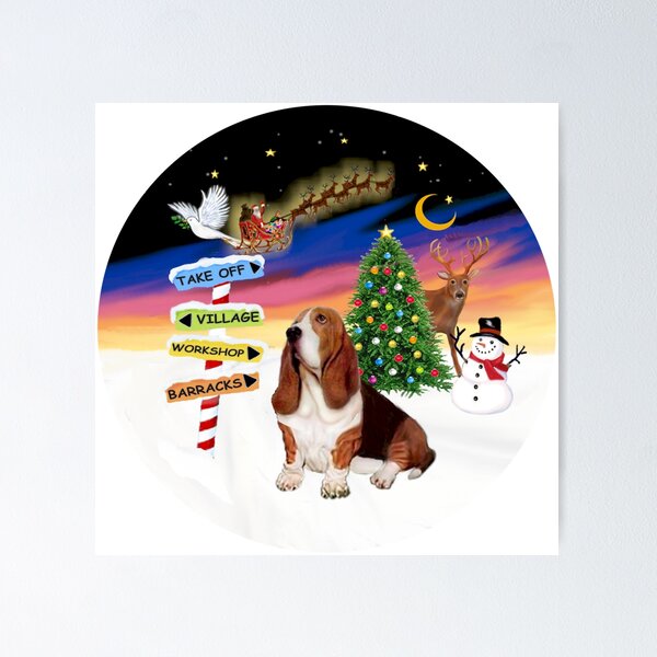 Item preview, Christmas Signs with a Basset Hound designed and sold by JeanBFitzgerald.