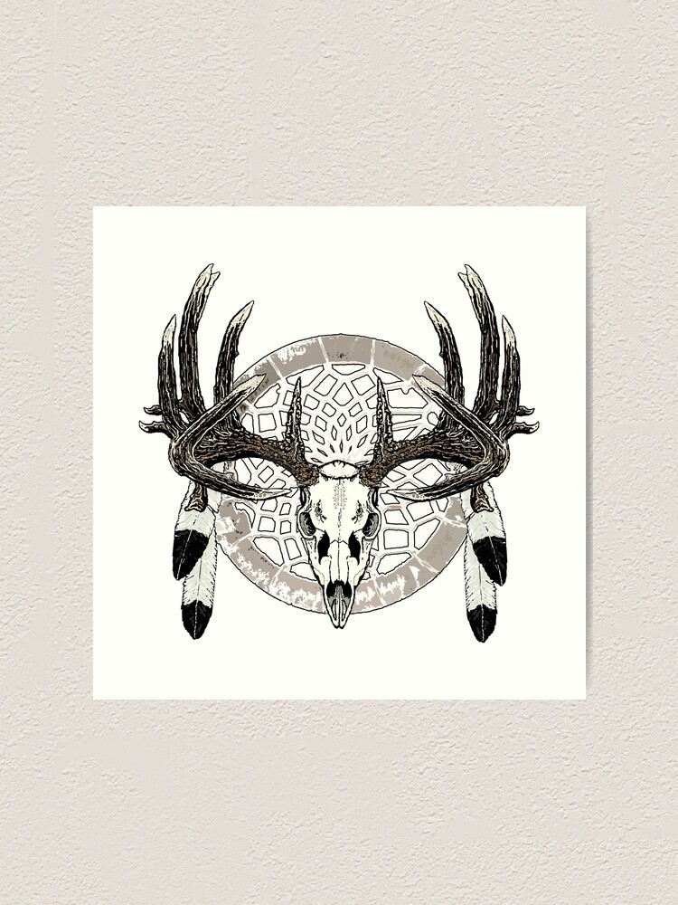 Hirsch Schadel Traumfanger Kunstdruck Von Saltypro Redbubble