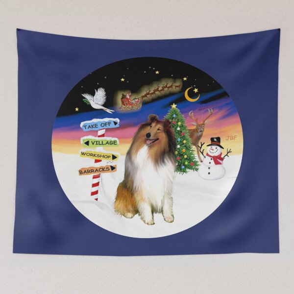 Item preview, Christmas Signs with a Collie (sable and white) designed and sold by JeanBFitzgerald.
