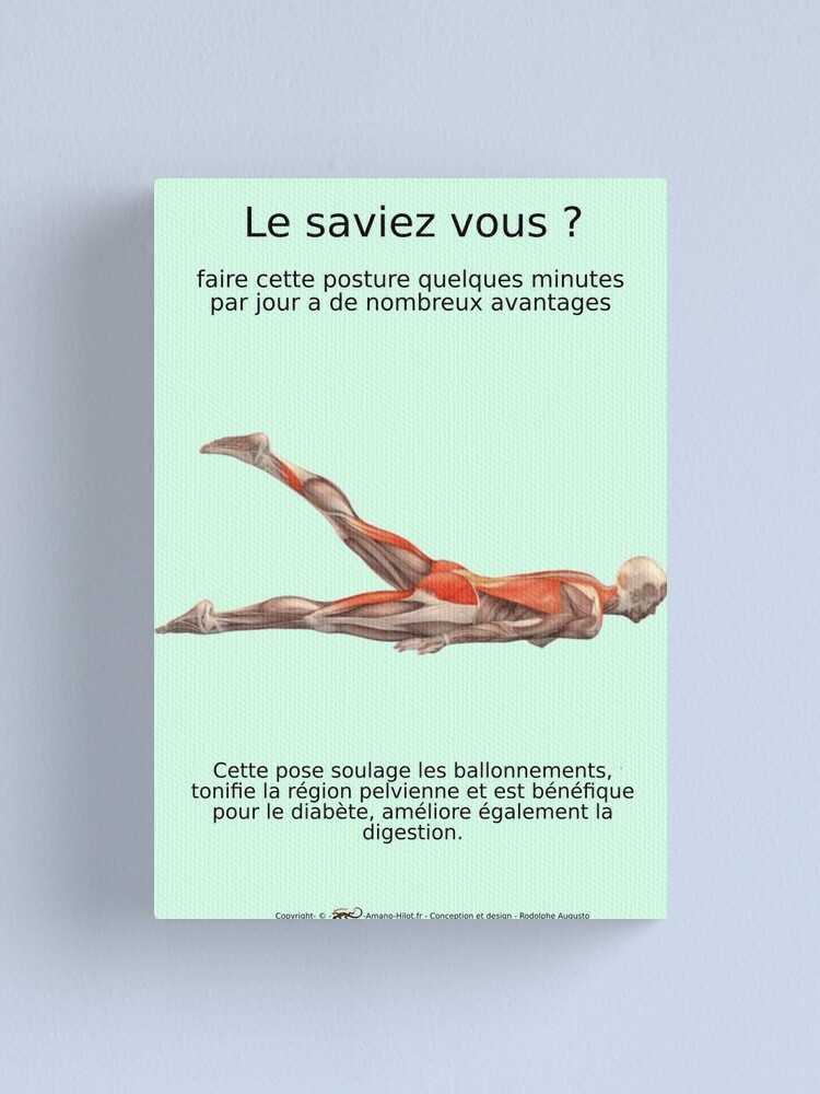 Impression sur toile ''Planches Musculo-squelettique des positions de Yoga - N°26' : autre vue