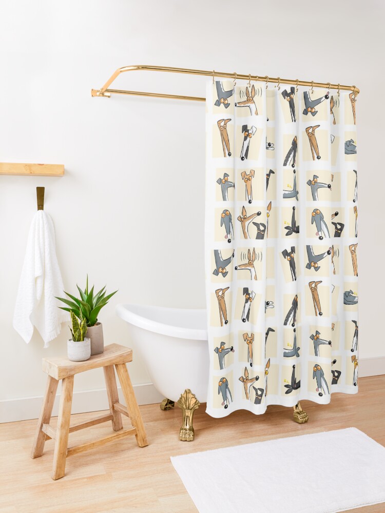Alternate view of Heads up: Cream Shower Curtain