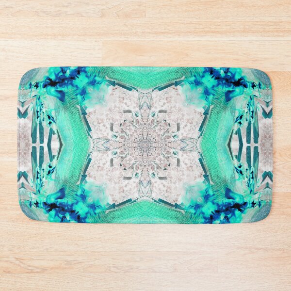 Item preview, Turquoise Blue Green Snowflake Pattern designed and sold by lyndseyart.