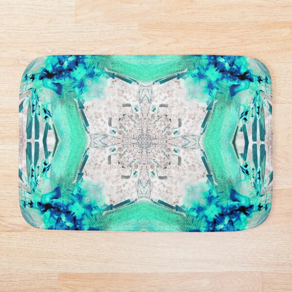 Item preview, Turquoise Blue Green Snowflake Pattern designed and sold by lyndseyart.