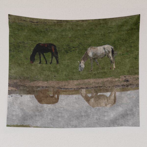 Item preview, Grazing Horses by the River designed and sold by Anna Lemos.