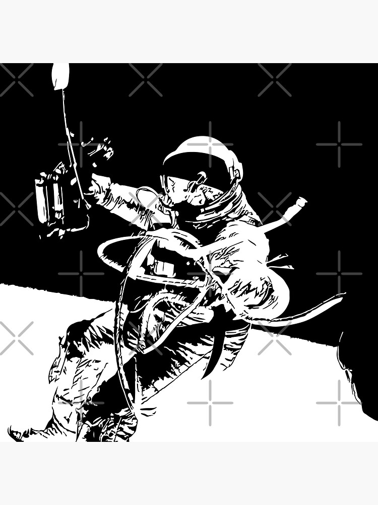 Black and White Vector Astronaut Ed White's Spacewalk by tribbledesign