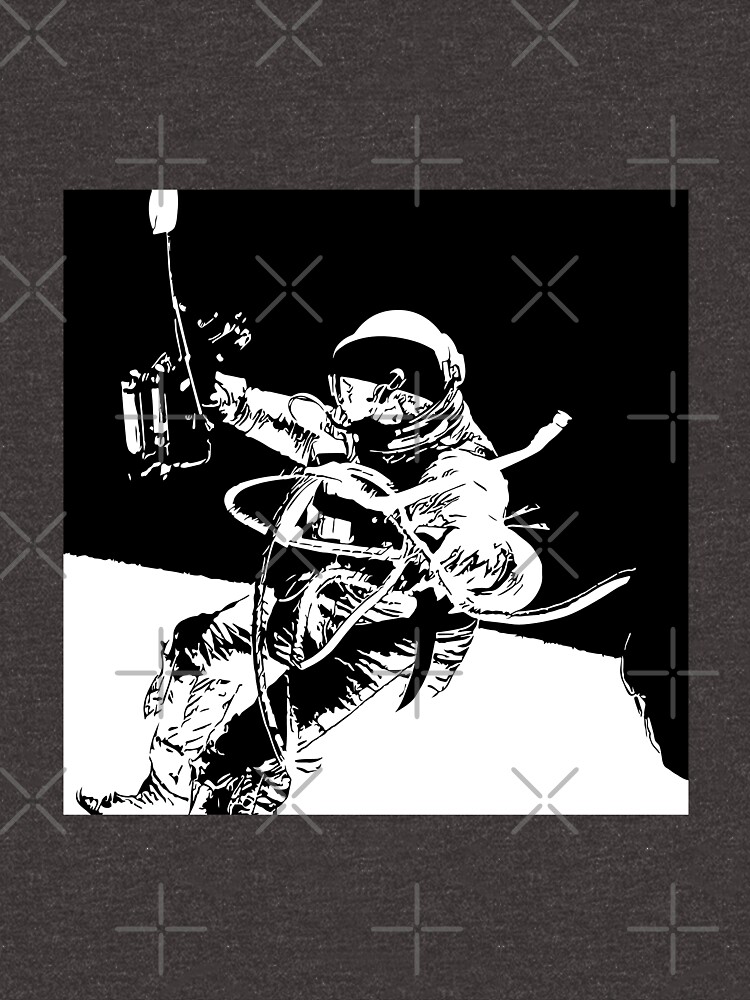Black and White Vector Astronaut Ed White's Spacewalk by tribbledesign