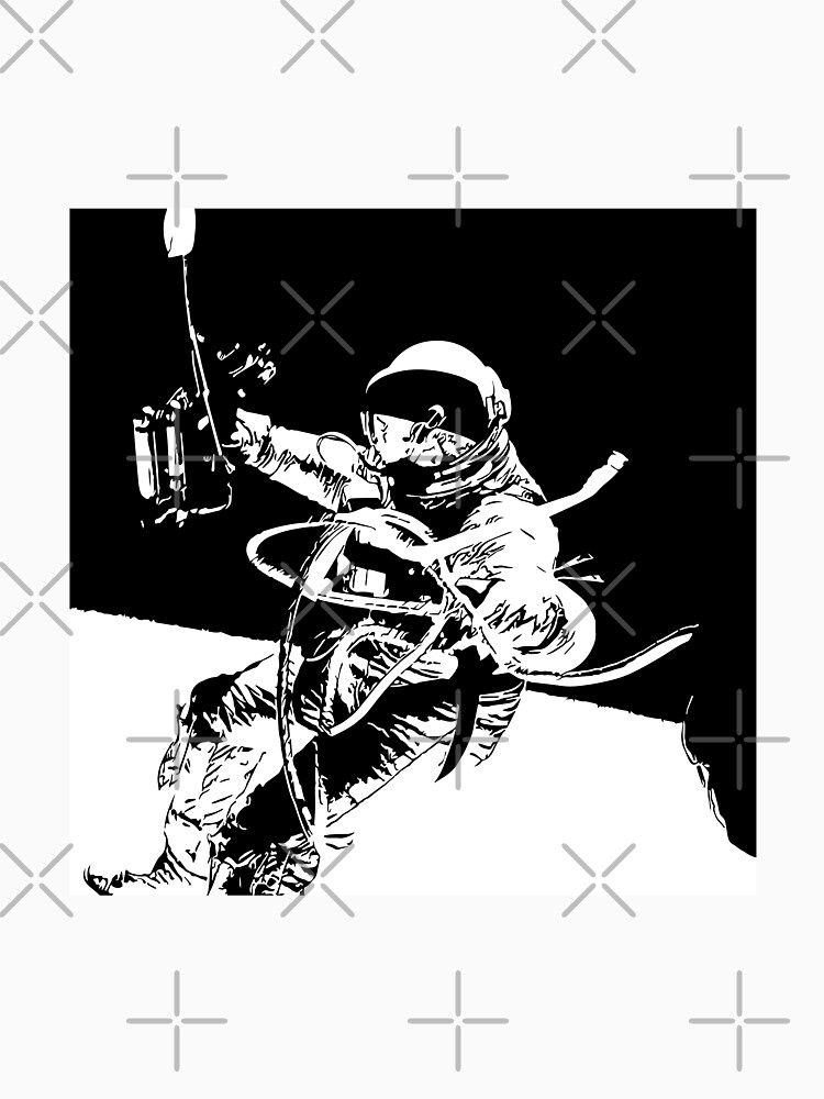Black and White Vector Astronaut Ed White's Spacewalk by tribbledesign