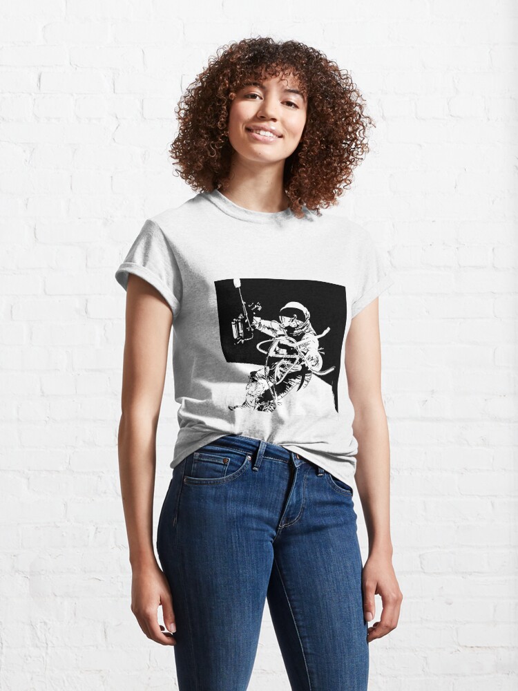 Alternate view of Black and White Vector Astronaut Ed White's Spacewalk Classic T-Shirt