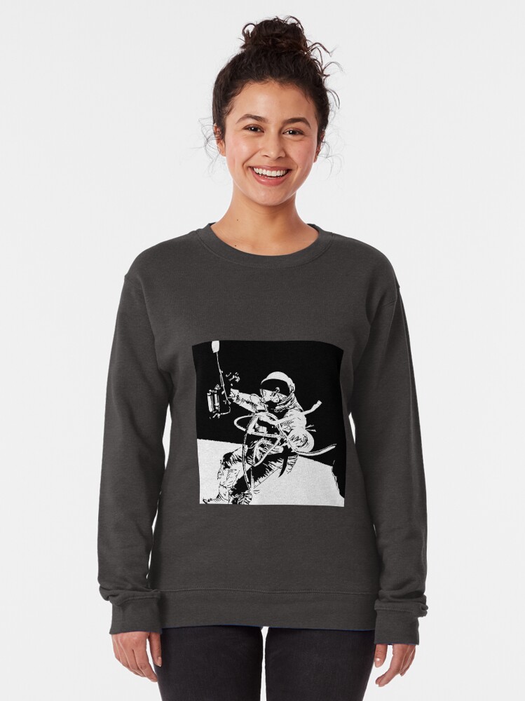 Alternate view of Black and White Vector Astronaut Ed White's Spacewalk Pullover Sweatshirt
