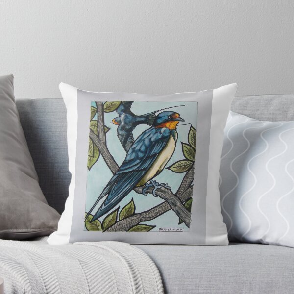 Item preview, Barn Swallows-technical pen, brush marker, acrylic ink on 25 x 20cm Bristol paper designed and sold by crowleyronan123.