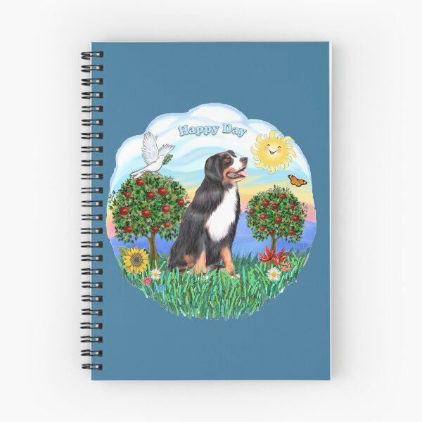 Item preview, Happy Day with a Bernese Mountain Dog designed and sold by JeanBFitzgerald.