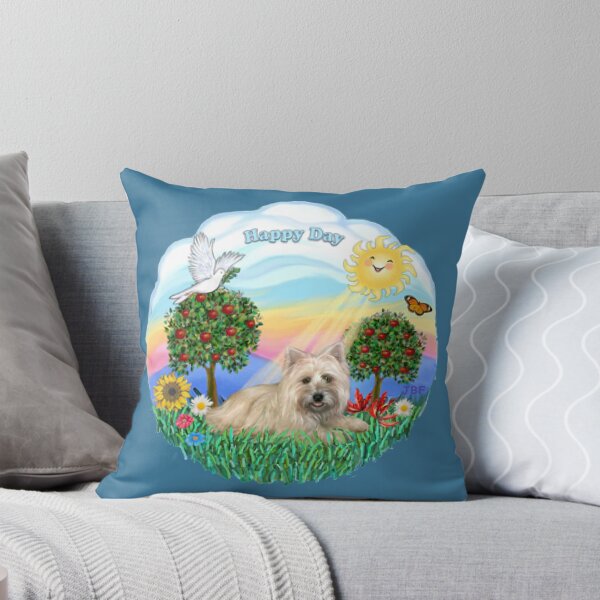 Item preview, Happy Day with a Cairn Terrier (Wheaten) designed and sold by JeanBFitzgerald.