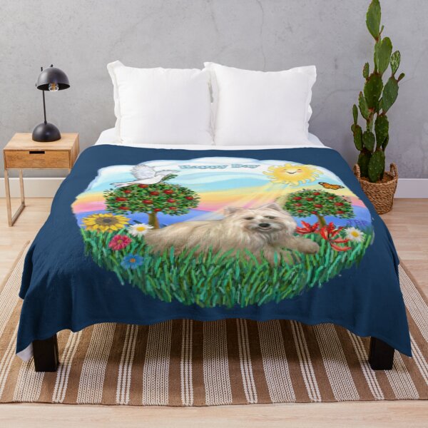Item preview, Happy Day with a Cairn Terrier (Wheaten) designed and sold by JeanBFitzgerald.