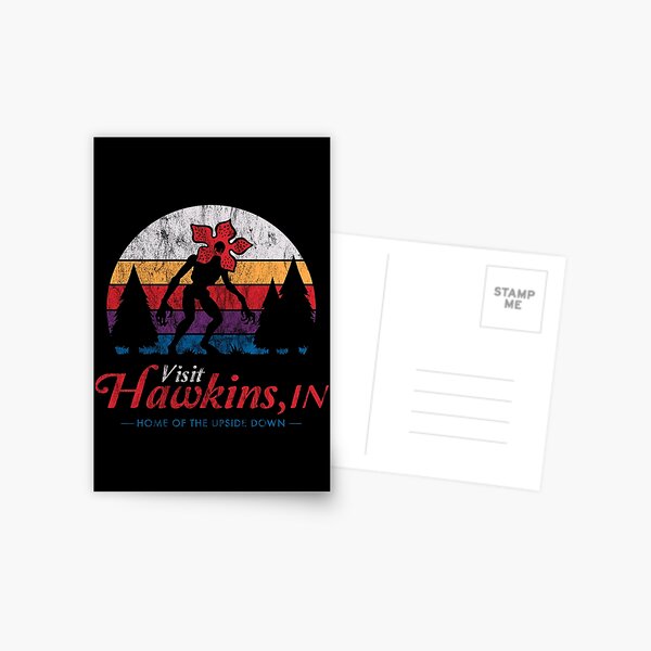 Visit Hawkins - Vintage Distressed - Demogorgon - Stranger Things Postcard