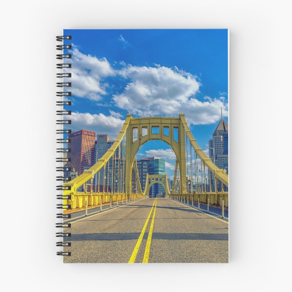 Item preview, Puente Roberto Clemente, horizonte de Pittsburgh, foto Sky-HDR, azul amarillo, blanco, arte moderno de la pared, regalos de Pittsburgh, fotos de Pittsburgh designed and sold by Luke Mawhinney.