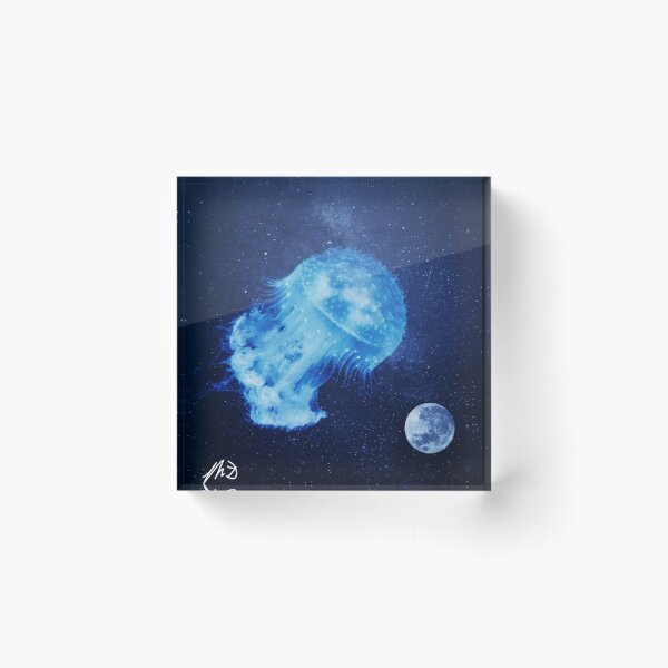 Item preview, Blue Space Jellyfish Moon designed and sold by mdartwork6.