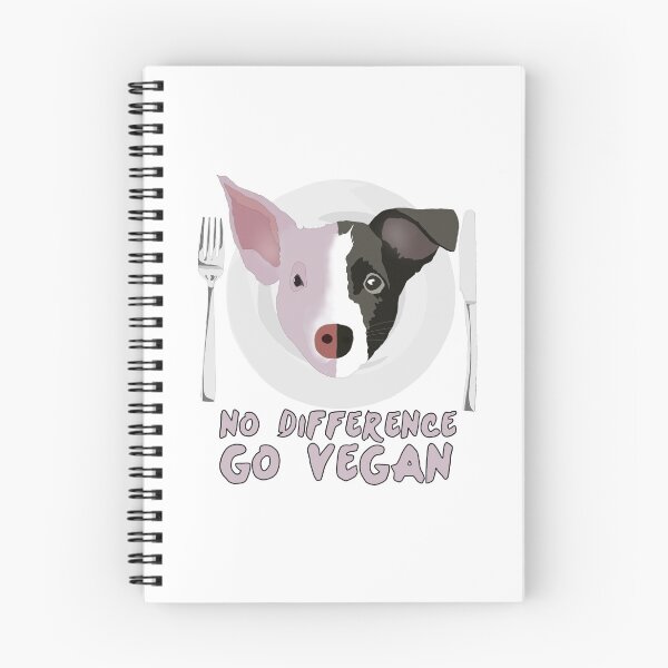 Item preview, No Difference Go Vegan. Pig Dog on plate with fork and knife   designed and sold by FilthyAnnaMalle.