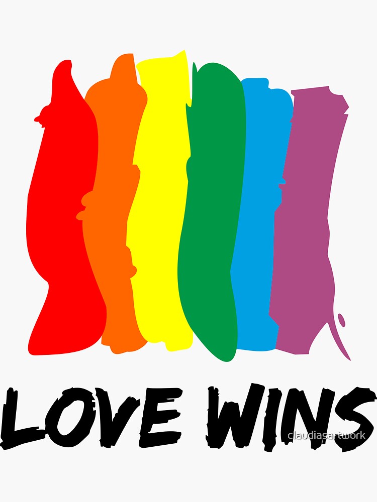 Lgbt Rainbow Love Wins Sticker For Sale By Claudiasartwork Redbubble 1988