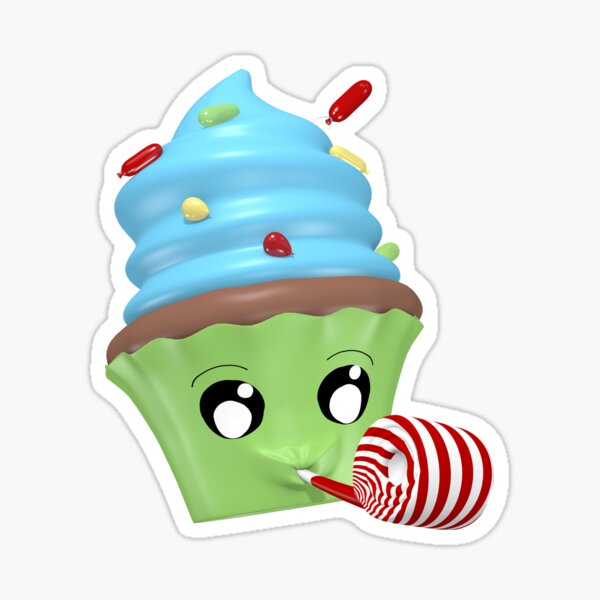 Lustiger Party Cupcake Sticker