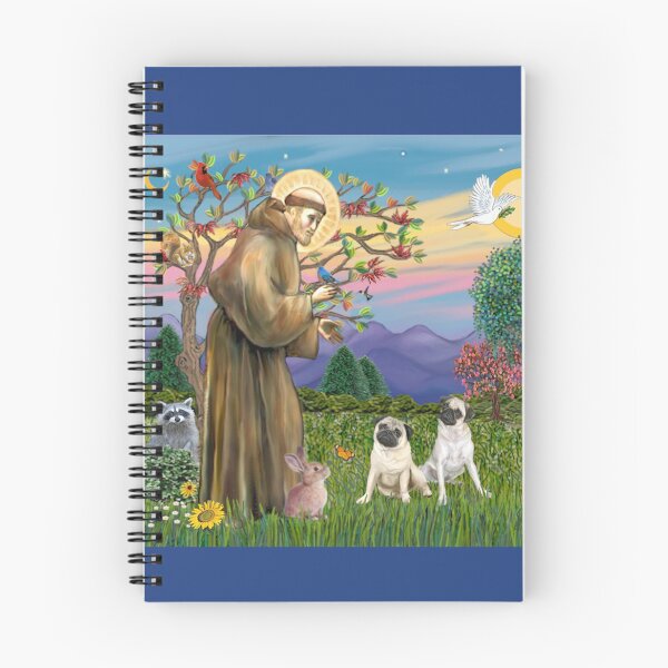 Item preview, St. Francis Blesses Two Fawn Pugs designed and sold by JeanBFitzgerald.