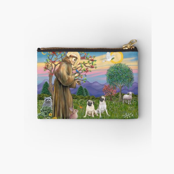 Item preview, St. Francis Blesses Two Fawn Pugs designed and sold by JeanBFitzgerald.