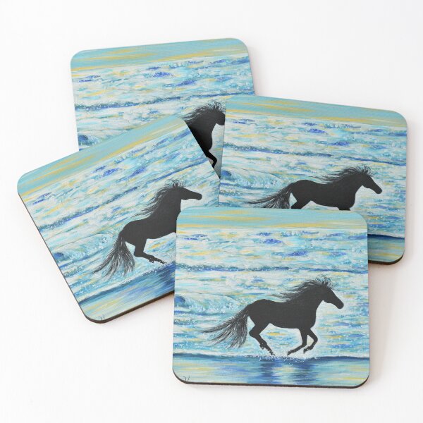 Item preview, Horse Running Free by the Sea Painting designed and sold by Art by Kirsten Sneath.