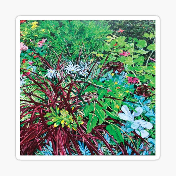 Our front garden in summer by Jo Reitze Sticker