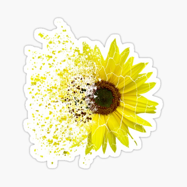 Zerfall - Splitter einer Sonnenblume, Sonnenblumen Sticker