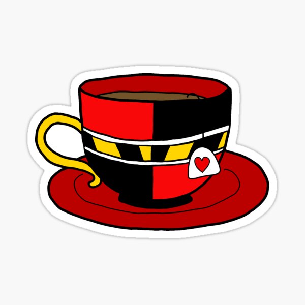 6 PACK STICKER SET alice in Wonderland Mad Hatter Tea Cups Disneyland Disney  World Ride Car Vinyl Waterproof Sticker 