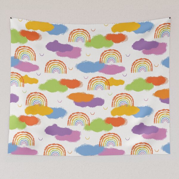 Item preview, Hand drawn rainbow cloud vector illustration.  designed and sold by Limolida.